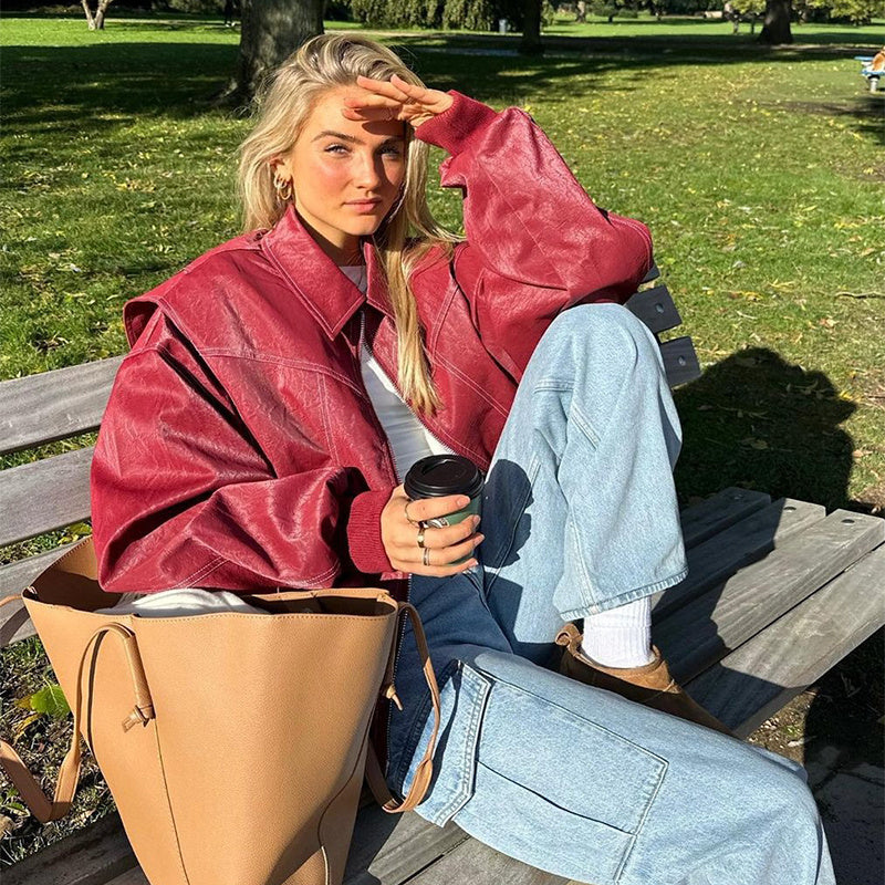 House of Luna | Faux Leather Oversized Jacket
