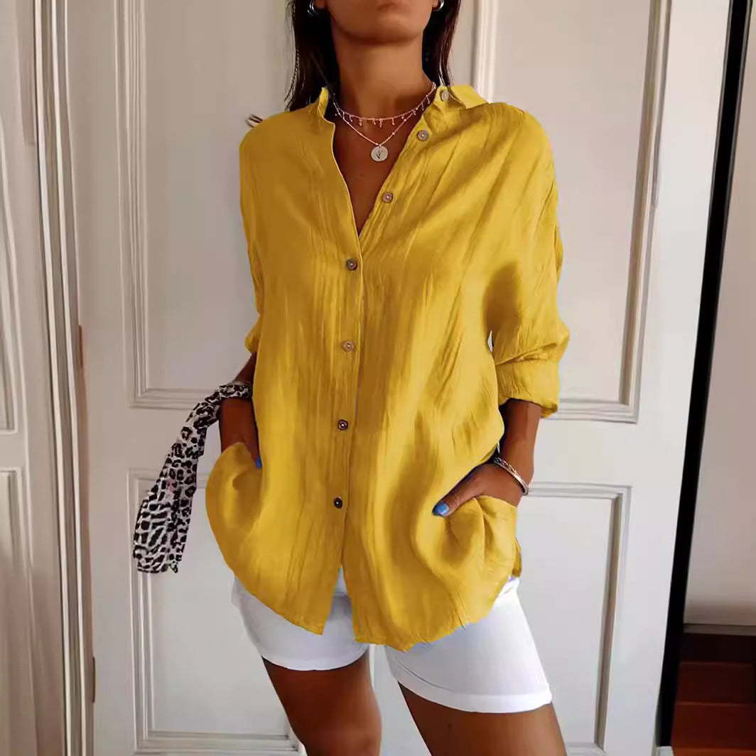 House of Luna | Laidback Luxe Shirt – Lightweight Collared Tunic Blouse