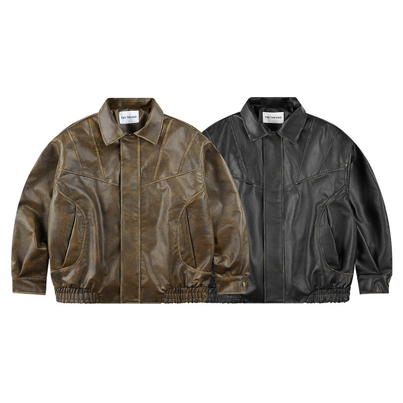 House of Luna | Revival Bomber Jacket – Vintage Faux Leather Streetwear