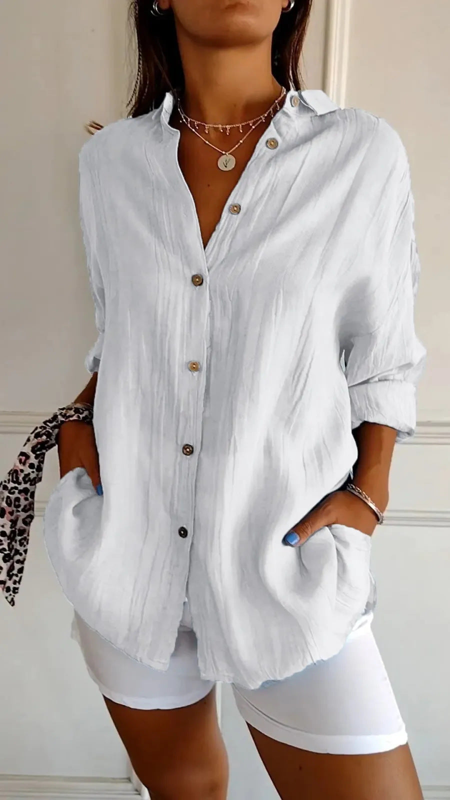 House of Luna | Laidback Luxe Shirt – Lightweight Collared Tunic Blouse