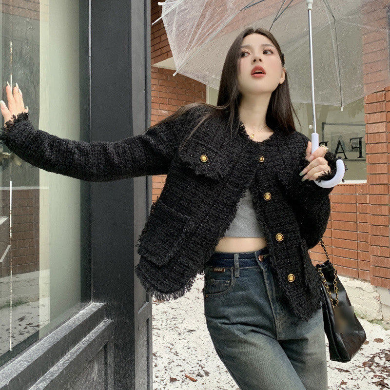House of Luna | Parisian Cropped Jacket – Tweed-Inspired Fall Classic