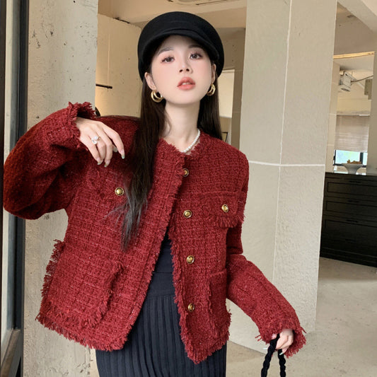 House of Luna | Parisian Cropped Jacket – Tweed-Inspired Fall Classic