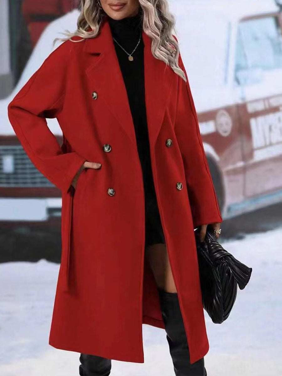 House of Luna | Classic Double-Breasted Trench Coat with Belt