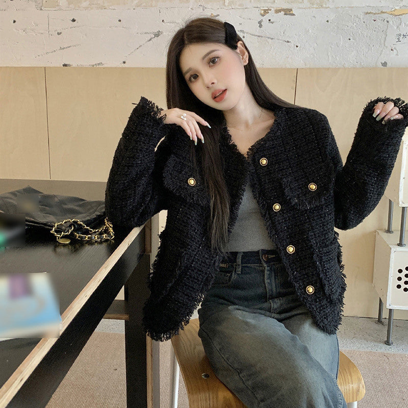 House of Luna | Parisian Cropped Jacket – Tweed-Inspired Fall Classic