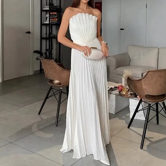 House of Luna | Celeste Shell Pleated Gown