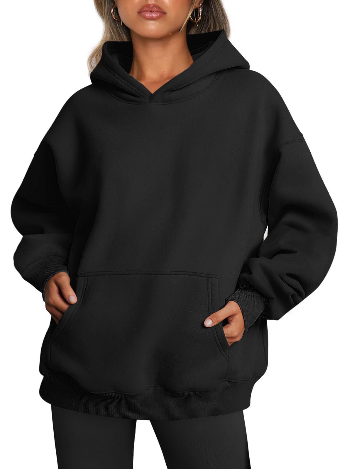 House of Luna | Oversized Fleece Hoodie – Cozy Pullover with Pocket for Fall & Winter
