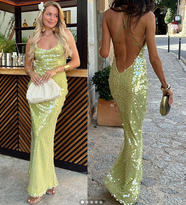 House of Luna | Siren Gown – Sequined & Backless