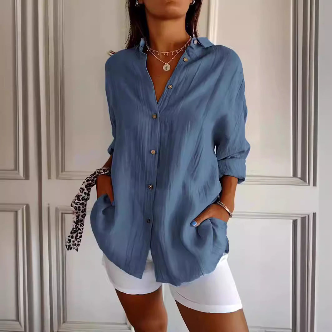 House of Luna | Laidback Luxe Shirt – Lightweight Collared Tunic Blouse