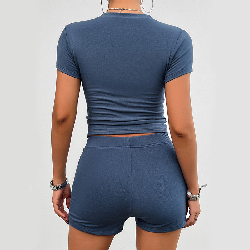 House of Luna | 2-Piece Sculpt Set – Short Sleeve Tee & High-Waist Biker Shorts